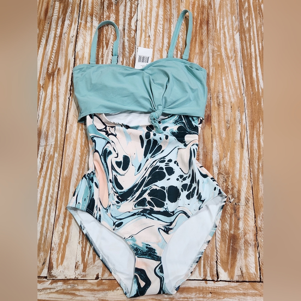Nwt Flagpole NYC Nora‎ Tie Front One Piece Swimsuit Bathingsuit S